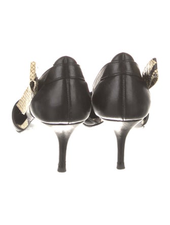 Oscar de la Renta Leather Animal Print D'Orsay Pumps