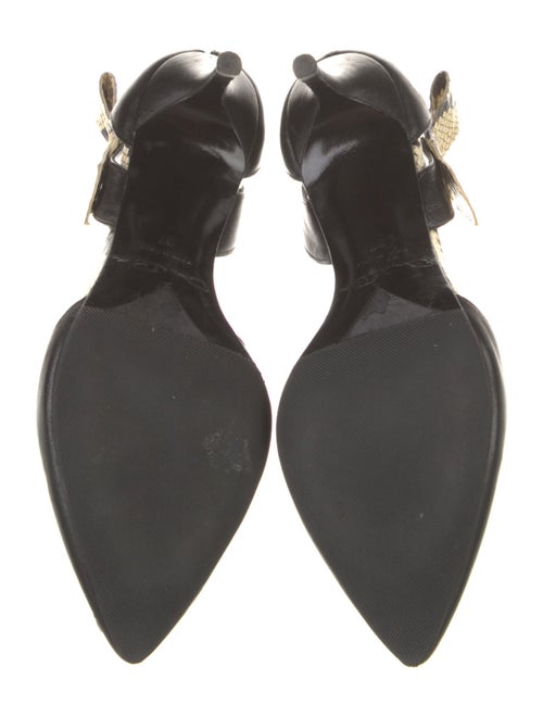 Oscar de la Renta Leather Animal Print D'Orsay Pumps