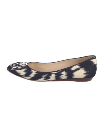 Oscar de la Renta Canvas Printed Ballet Flats