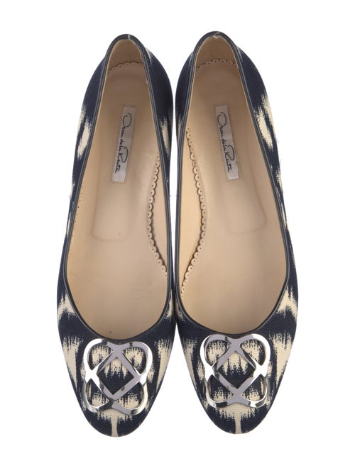 Oscar de la Renta Canvas Printed Ballet Flats