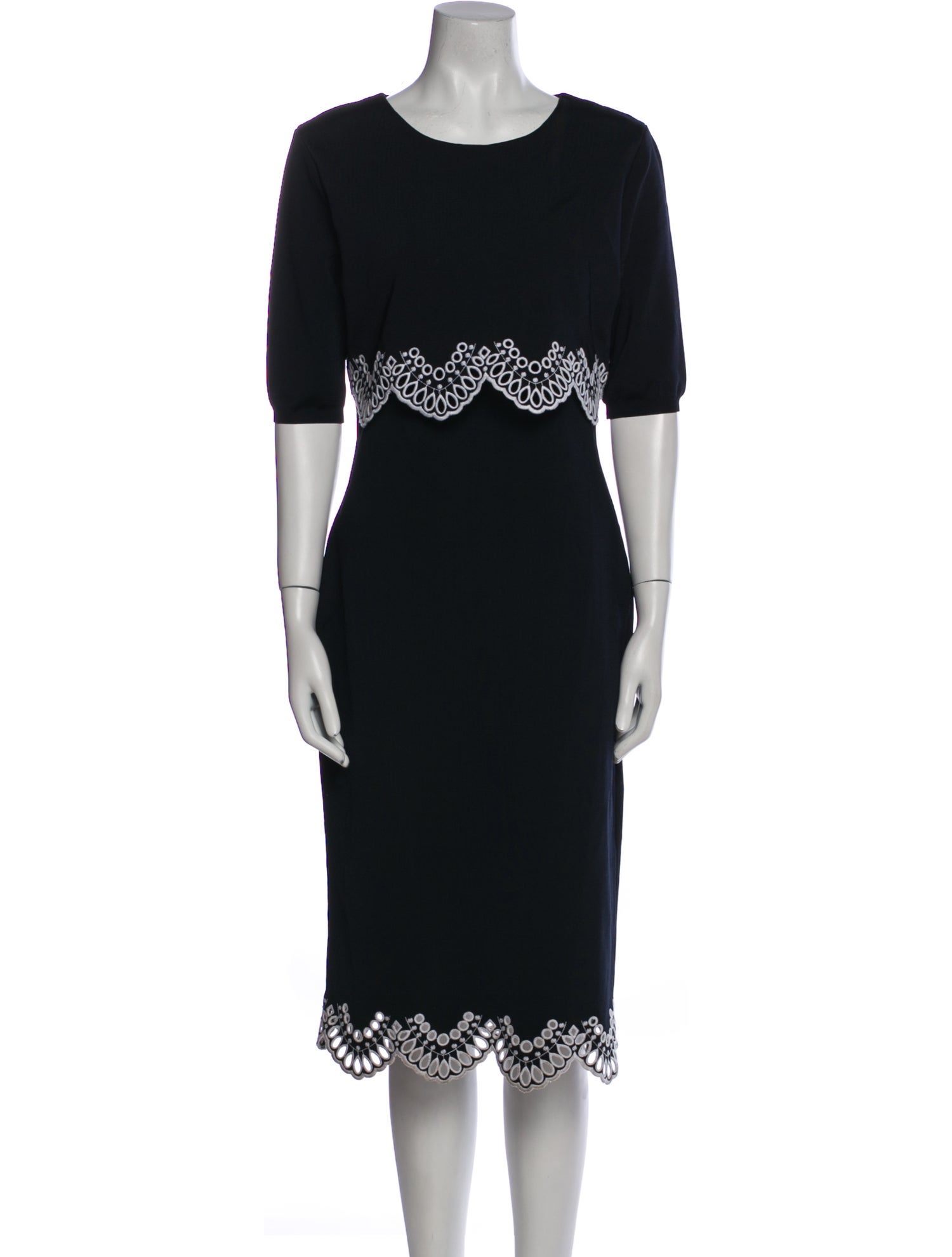 Oscar de la Renta Scoop Neck Midi Length Dress w/ Tags