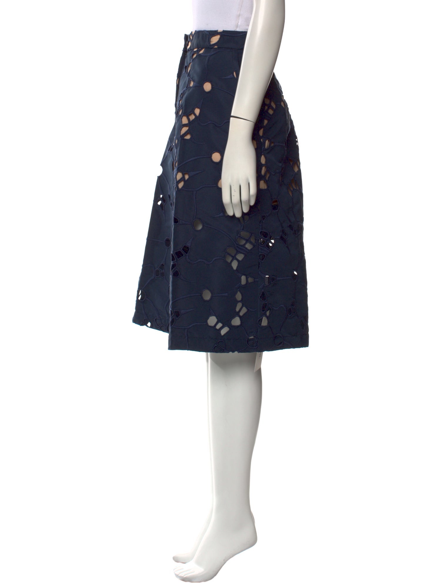 Oscar de la Renta Lace Pattern Wide Leg Pants