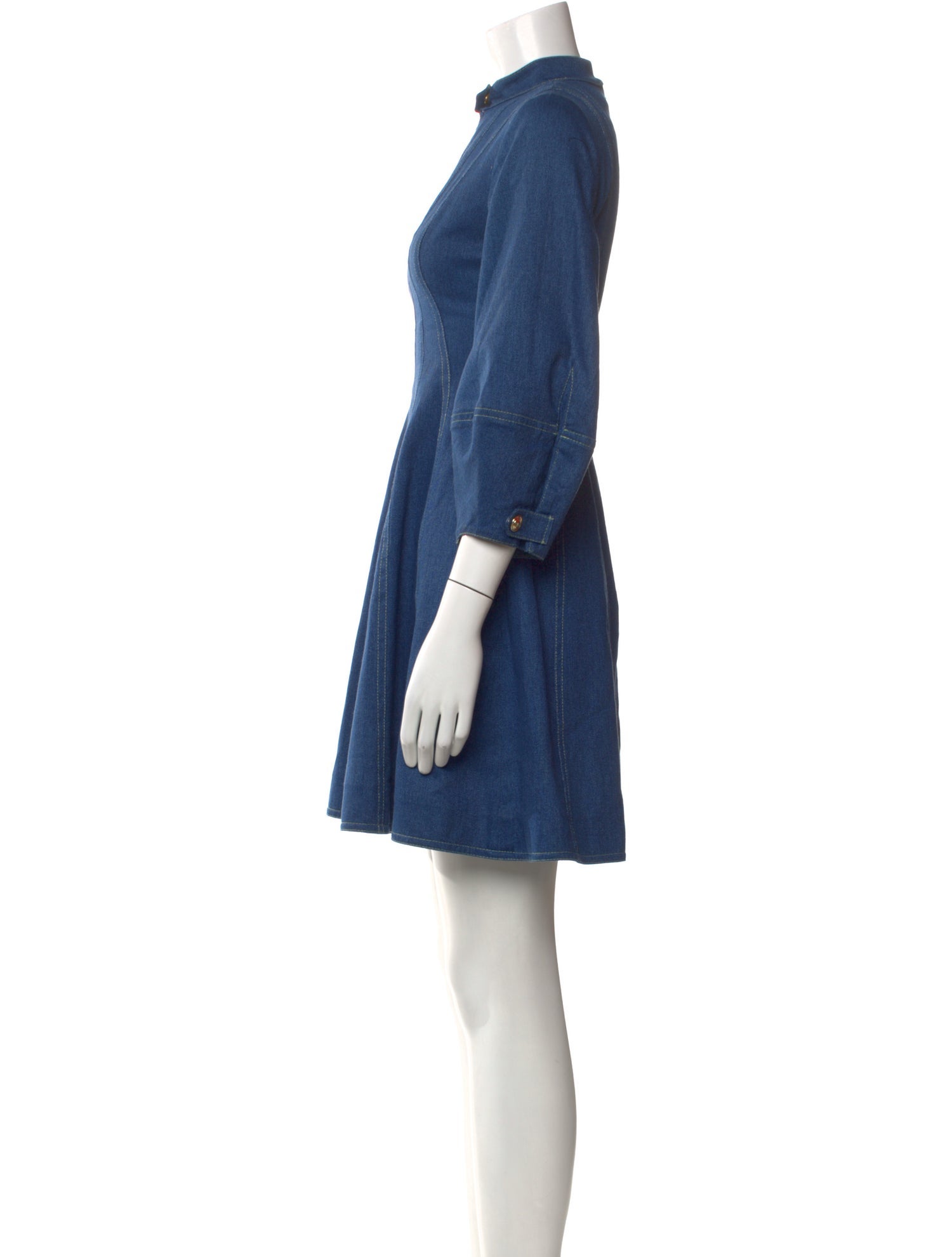 Oscar de la Renta Mock Neck Mini Dress