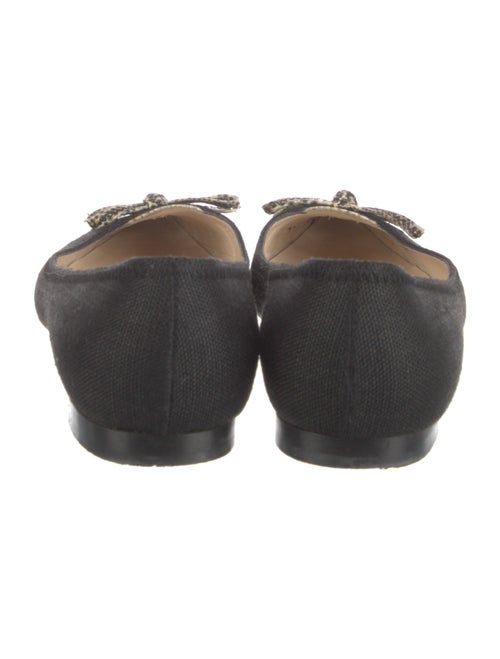 Oscar de la Renta Canvas Crystal Embellishments Ballet Flats
