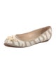Oscar de la Renta Printed Crystal Embellishments Ballet Flats
