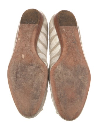 Oscar de la Renta Printed Crystal Embellishments Ballet Flats