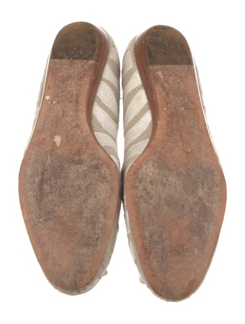 Oscar de la Renta Printed Crystal Embellishments Ballet Flats