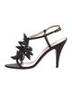 Oscar de la Renta Satin Beaded Accents Slingback Sandals