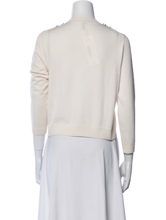 Oscar de la Renta Virgin Wool Printed Sweater