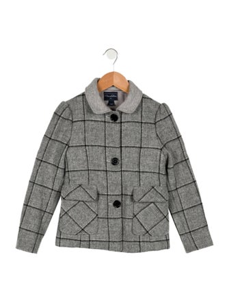 Oscar de la Renta Wool Checkprint Coat