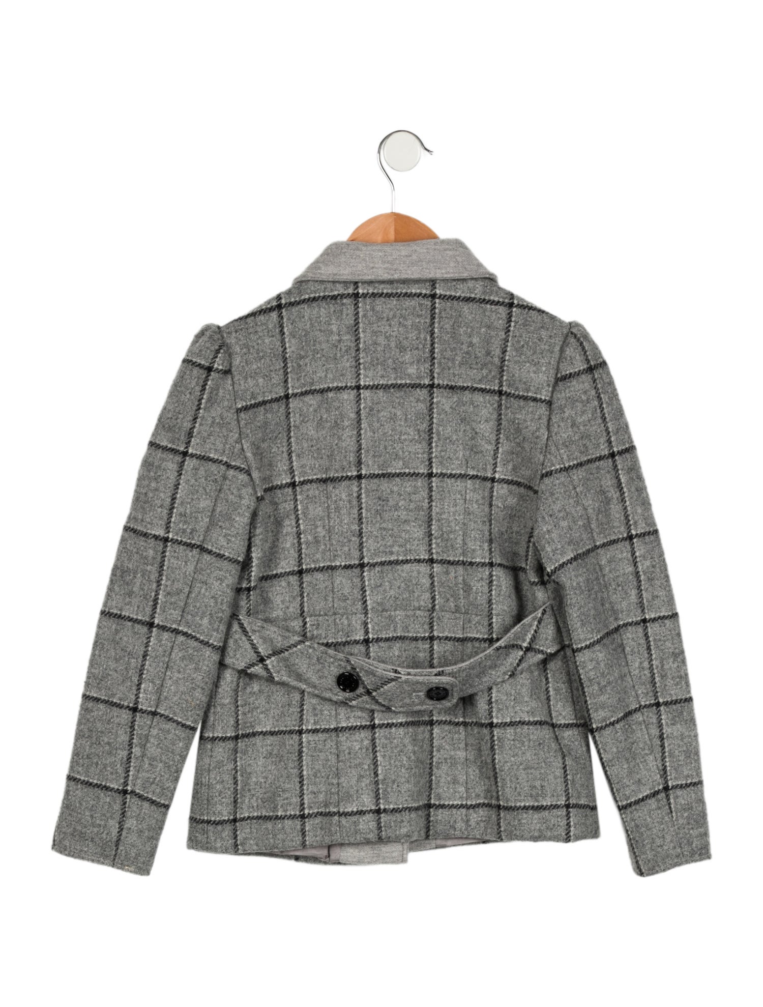 Oscar de la Renta Wool Checkprint Coat