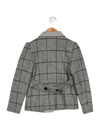 Oscar de la Renta Wool Checkprint Coat