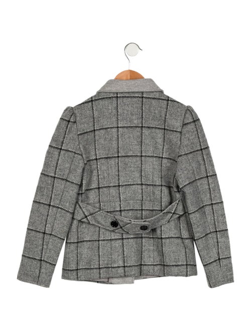 Oscar de la Renta Wool Checkprint Coat