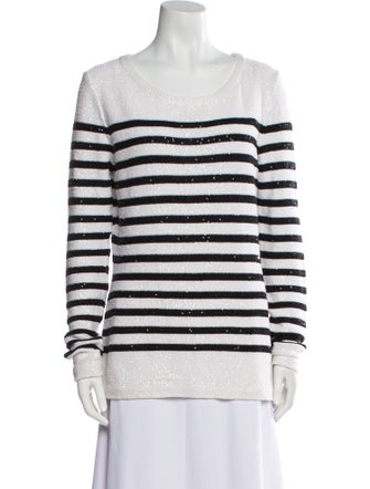 Oscar de la Renta Silk Striped Sweater