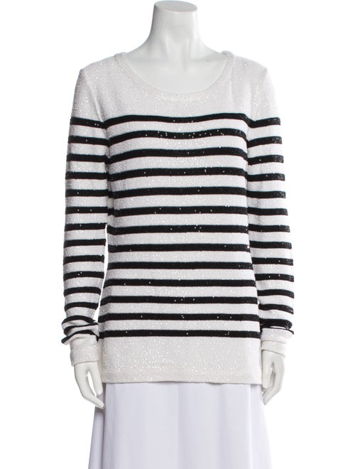 Oscar de la Renta Silk Striped Sweater
