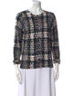 Oscar de la Renta Plaid Print Crew Neck Sweater