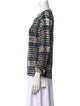 Oscar de la Renta Plaid Print Crew Neck Sweater