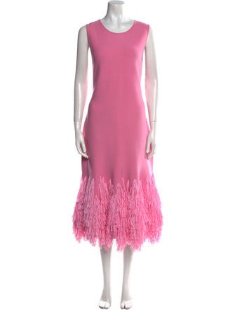 Oscar de la Renta Scoop Neck Long Dress