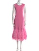 Oscar de la Renta Scoop Neck Long Dress