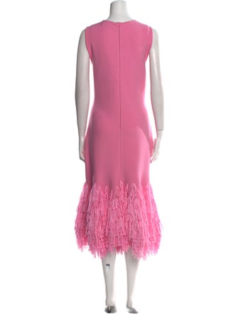 Oscar de la Renta Scoop Neck Long Dress