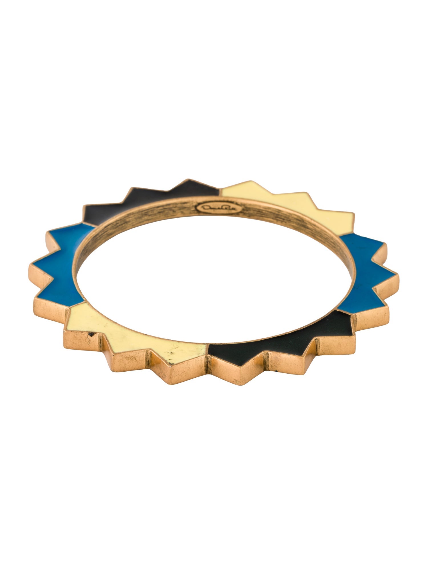 Oscar de la Renta Enamel Spiked Bangle Bracelet
