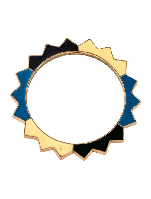 Oscar de la Renta Enamel Spiked Bangle Bracelet
