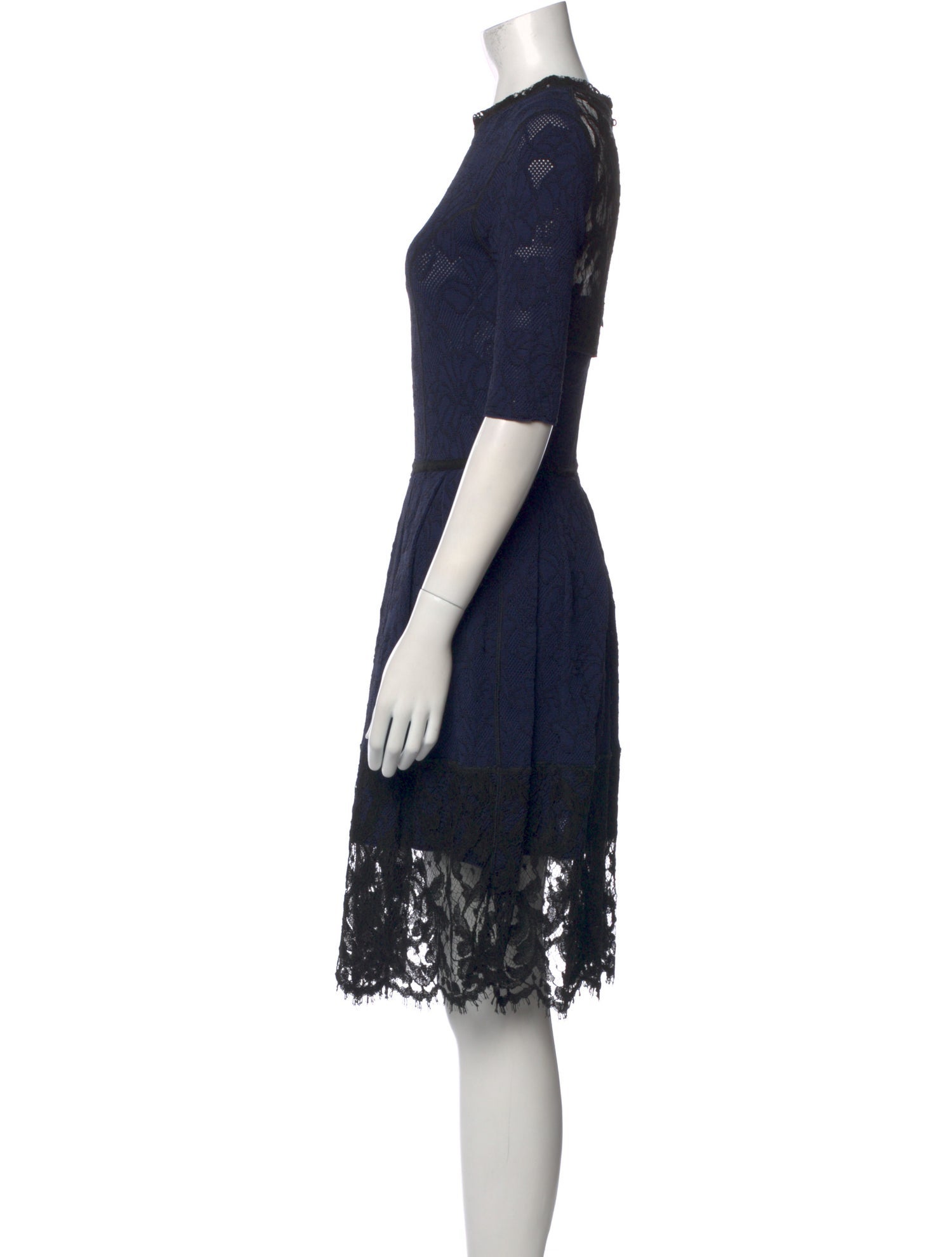 Oscar de la Renta Lace Pattern Knee-Length Dress