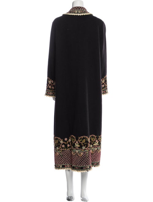 Oscar de la Renta Cashmere Floral Print Coat