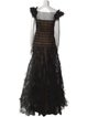 Oscar de la Renta Lace Pattern Long Dress