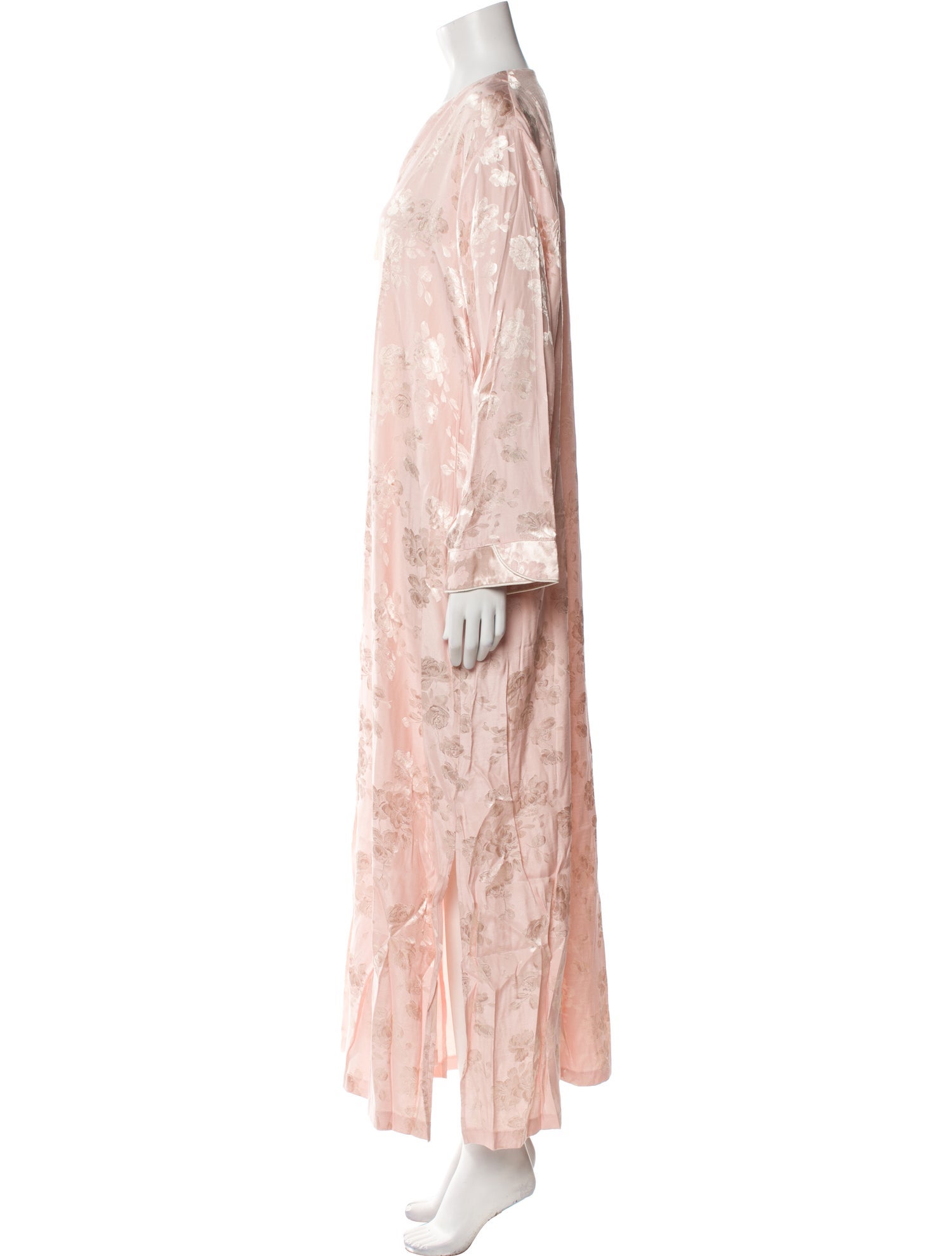 Oscar de la Renta Floral Print Tassel Accents Nightgown