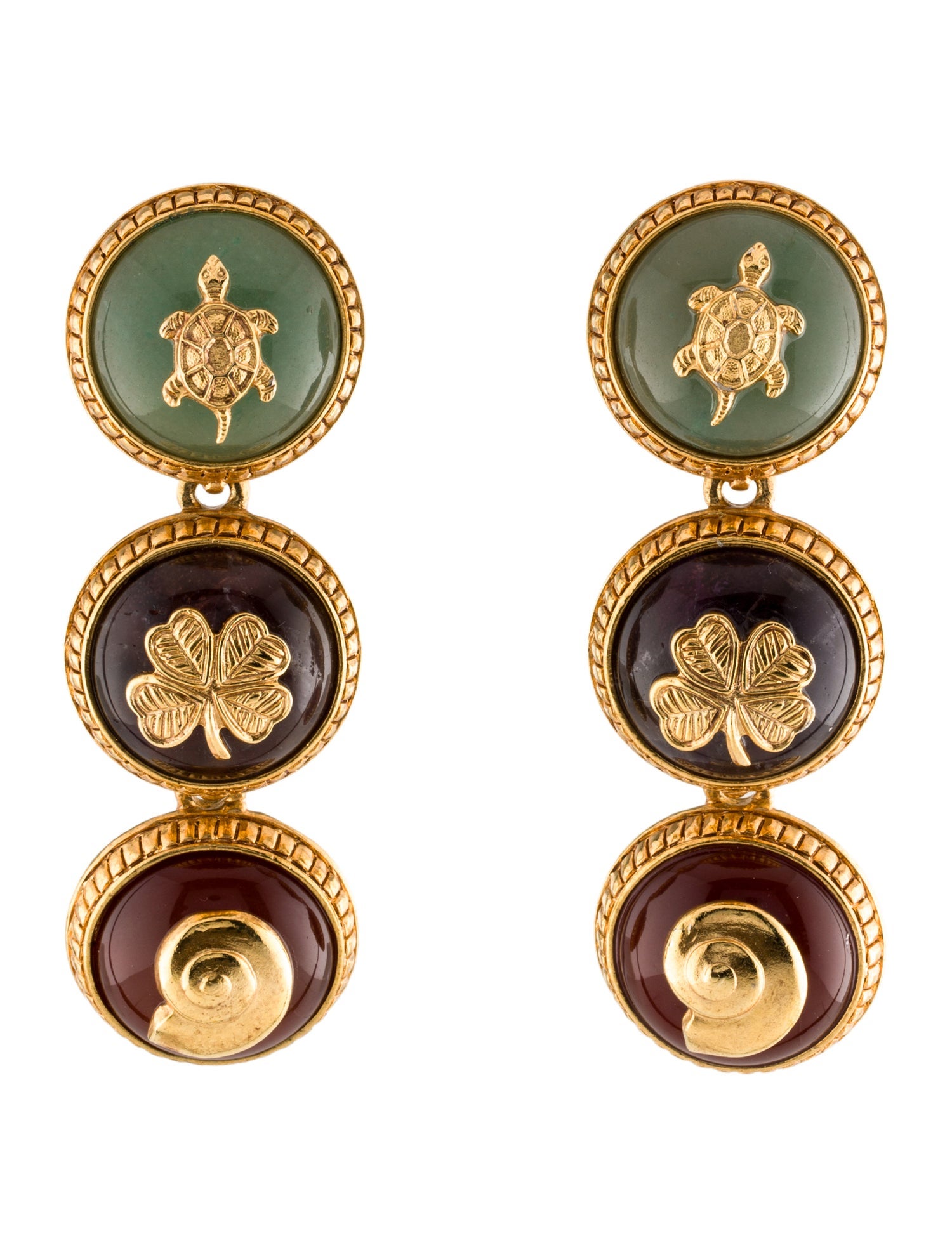 Oscar de la Renta Multi Disk Earrings