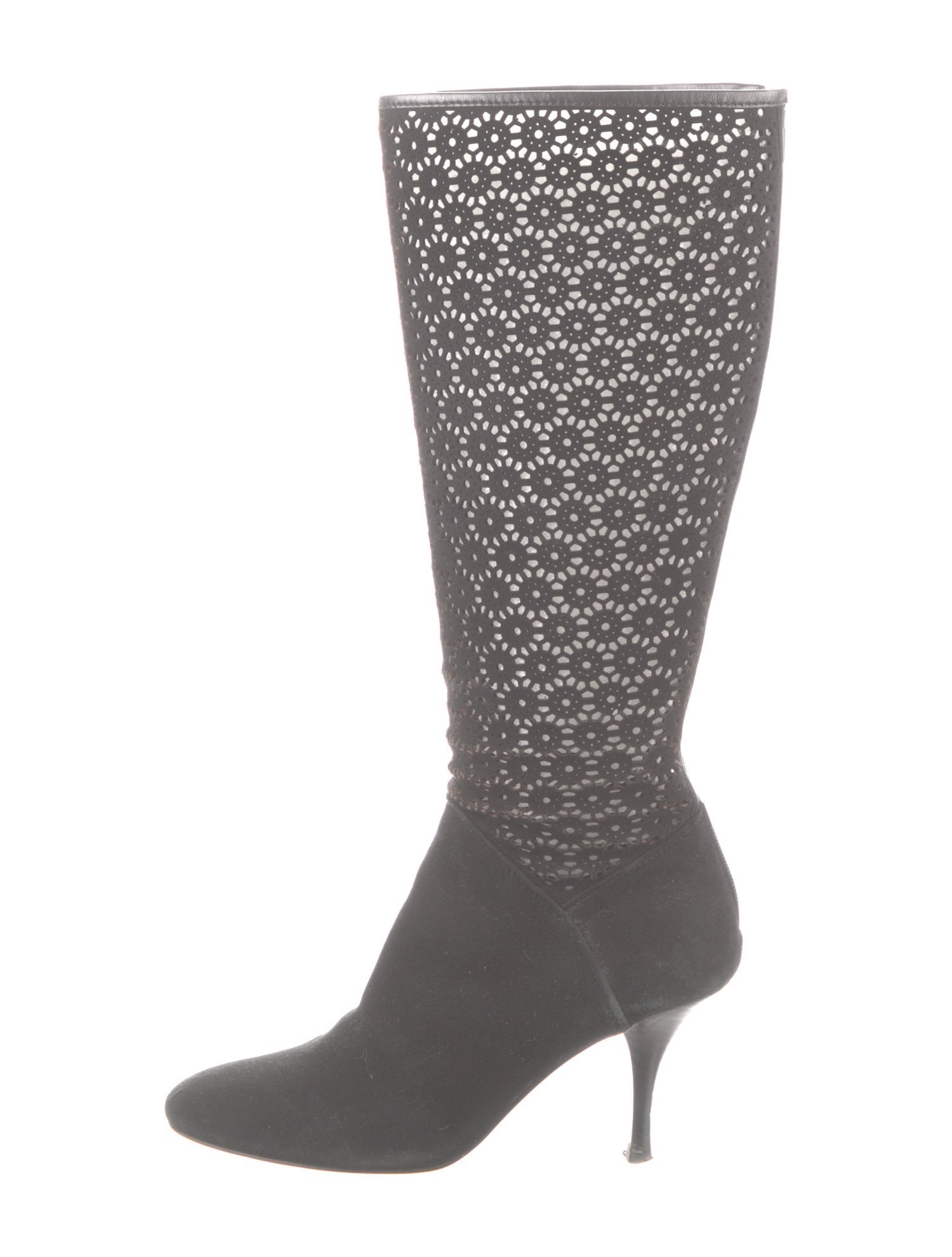 Oscar de la Renta Suede Printed Sock Boots