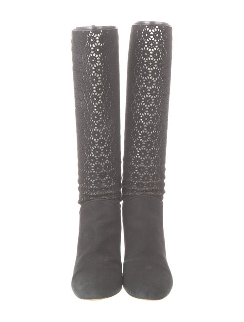 Oscar de la Renta Suede Printed Sock Boots
