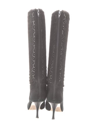 Oscar de la Renta Suede Printed Sock Boots