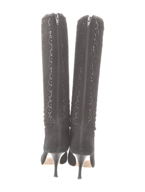 Oscar de la Renta Suede Printed Sock Boots