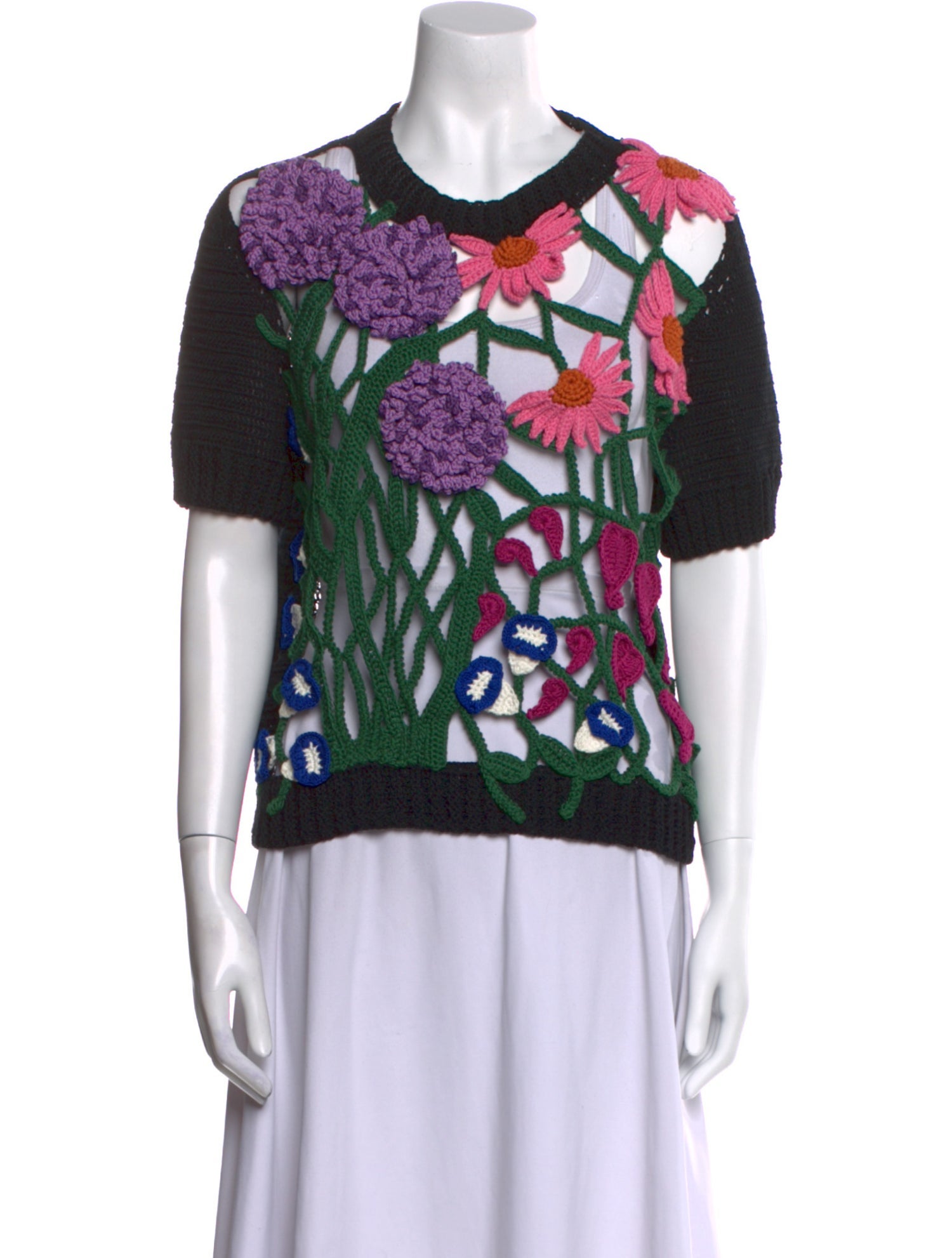 Oscar de la Renta Patterned Crew Neck Top