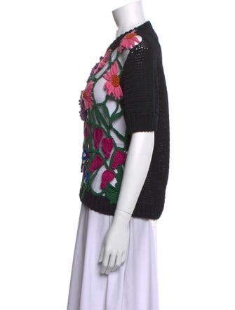 Oscar de la Renta Patterned Crew Neck Top