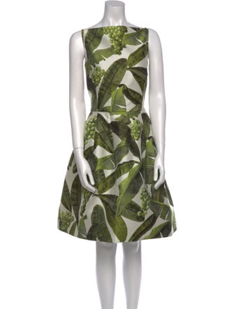 Oscar de la Renta Printed Knee-Length Dress