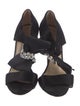 Oscar de la Renta Satin Bow Accents Sandals