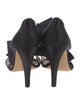 Oscar de la Renta Satin Bow Accents Sandals