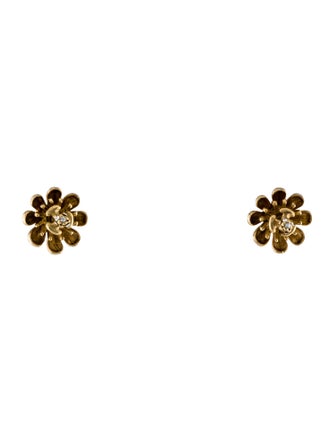 Oscar de la Renta Crystal Flower Stud Earrings