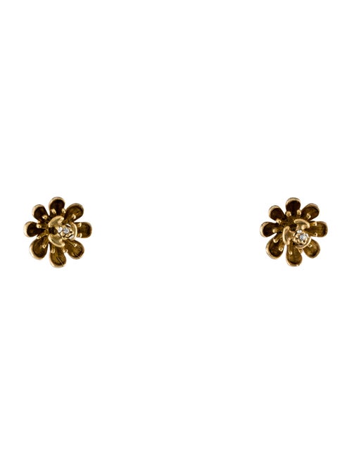 Oscar de la Renta Crystal Flower Stud Earrings
