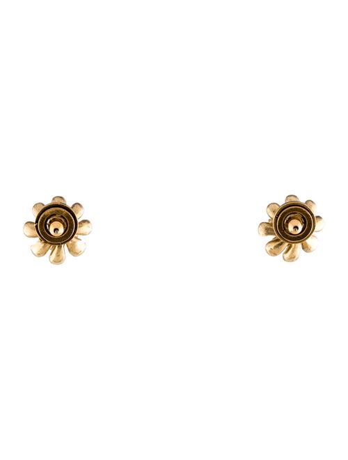Oscar de la Renta Crystal Flower Stud Earrings