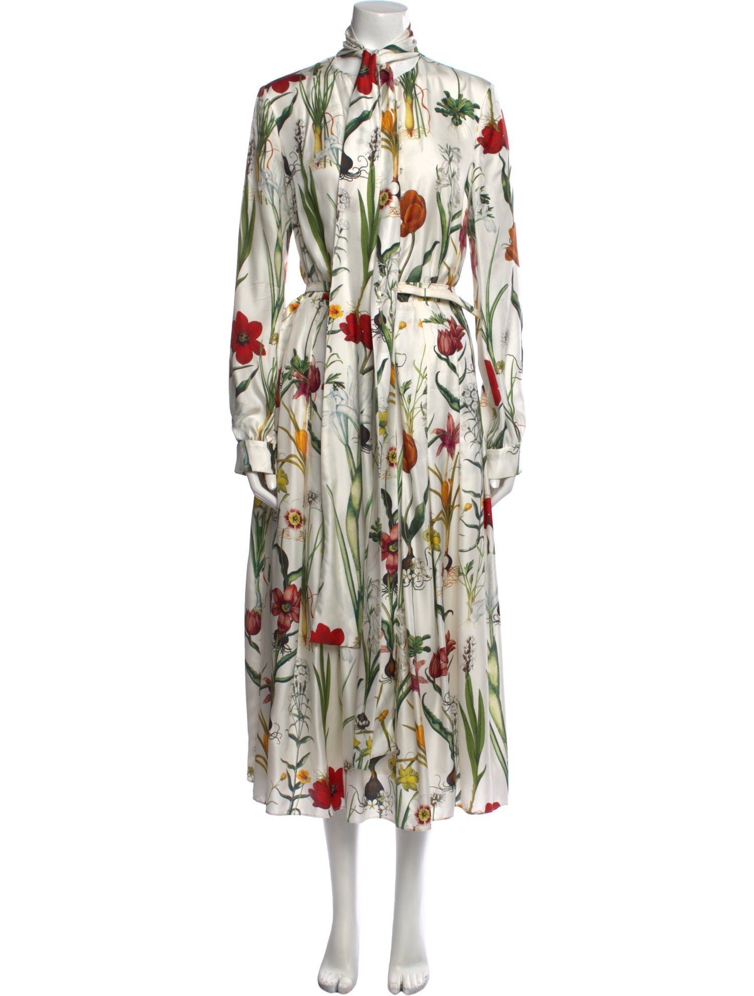 Oscar de la Renta Silk Midi Length Dress