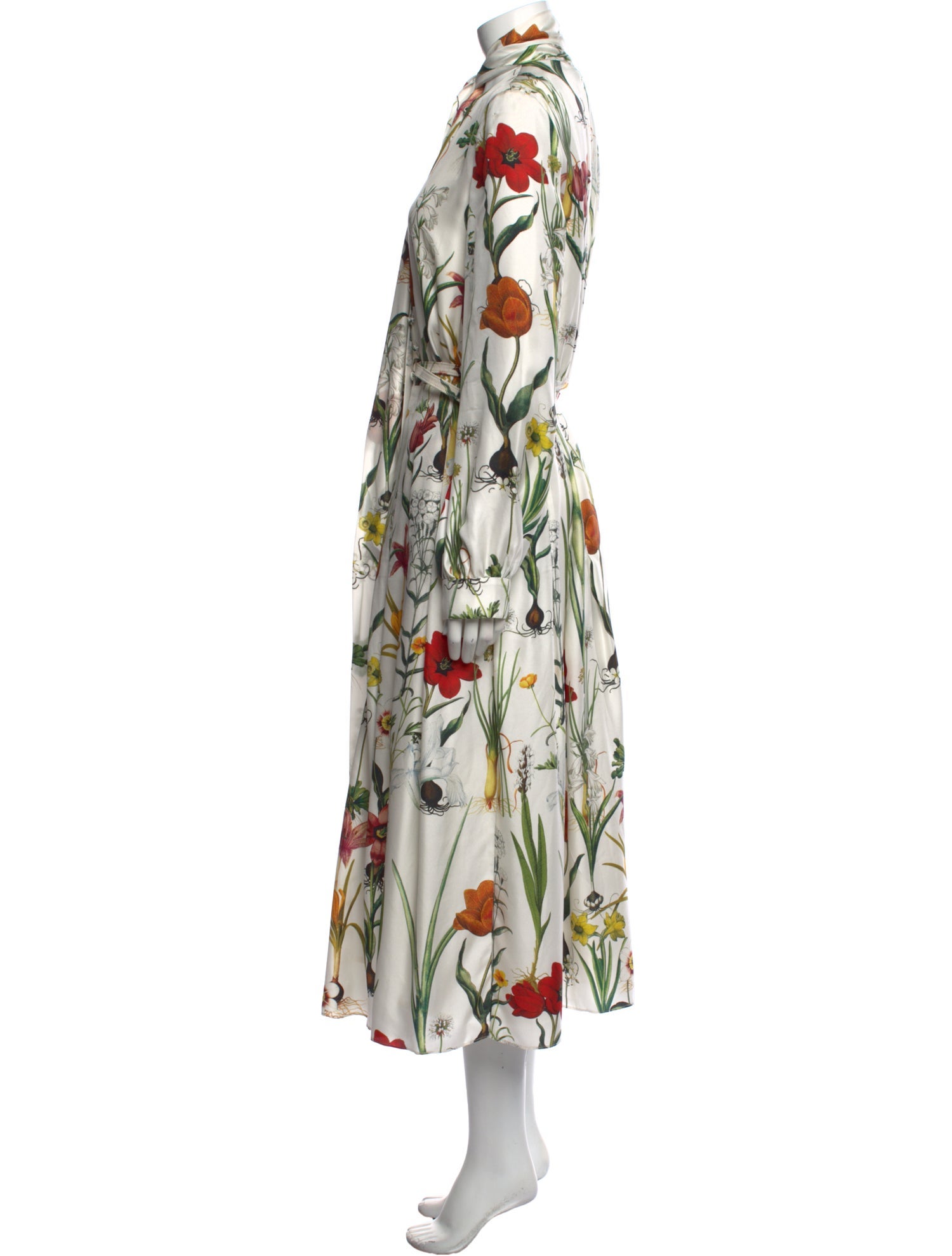 Oscar de la Renta Silk Midi Length Dress