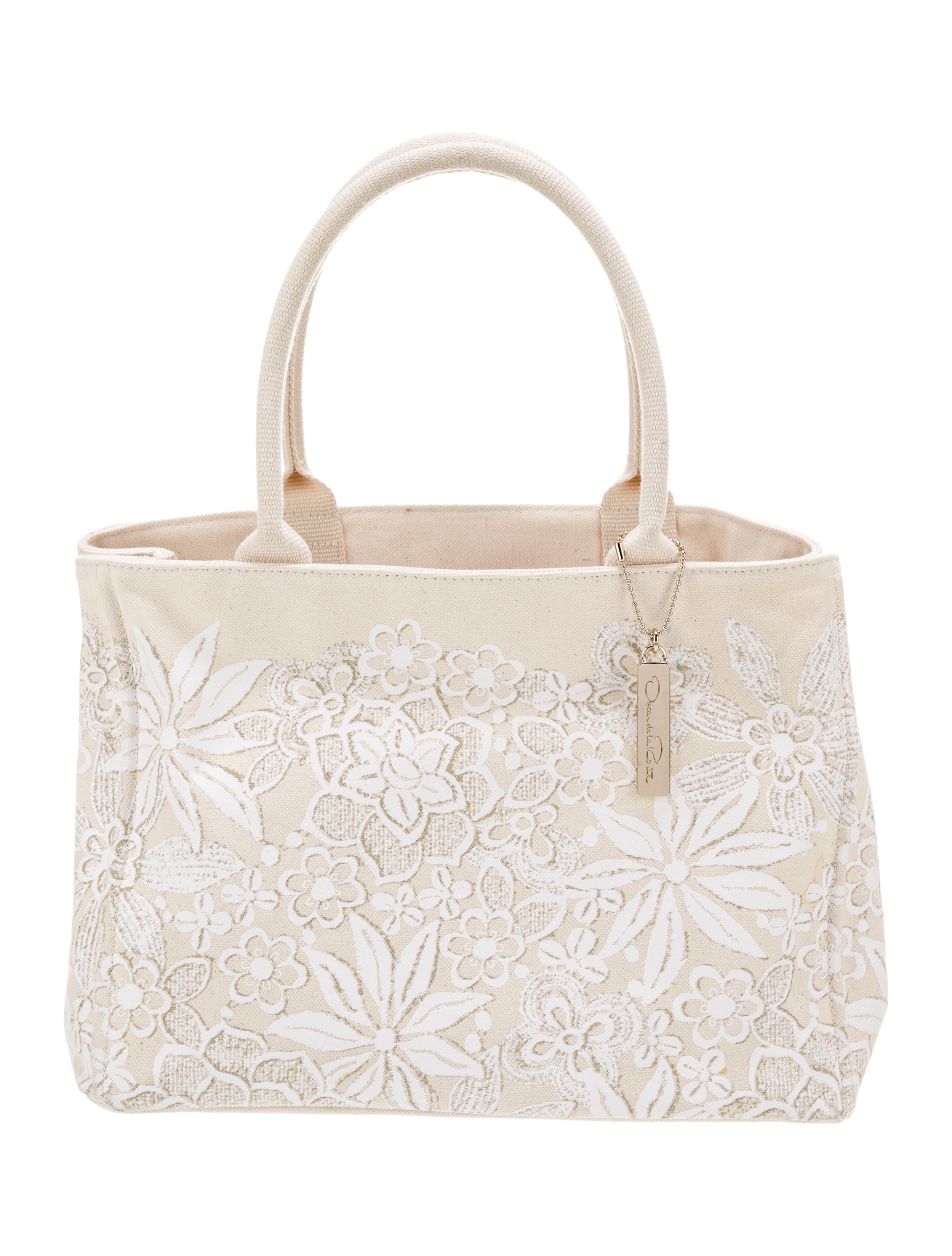 Oscar de la Renta Canvas Top Handle Bag