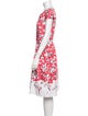 Oscar de la Renta Floral Print Midi Length Dress
