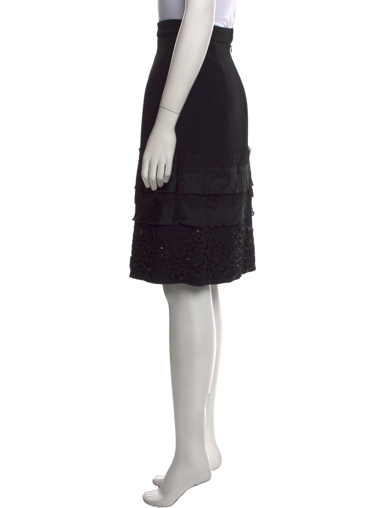 Oscar de la Renta Virgin Wool Knee-Length Skirt