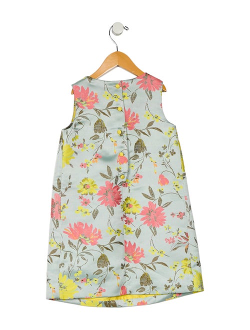 Oscar de la Renta Girls Sleeveless Floral Dress