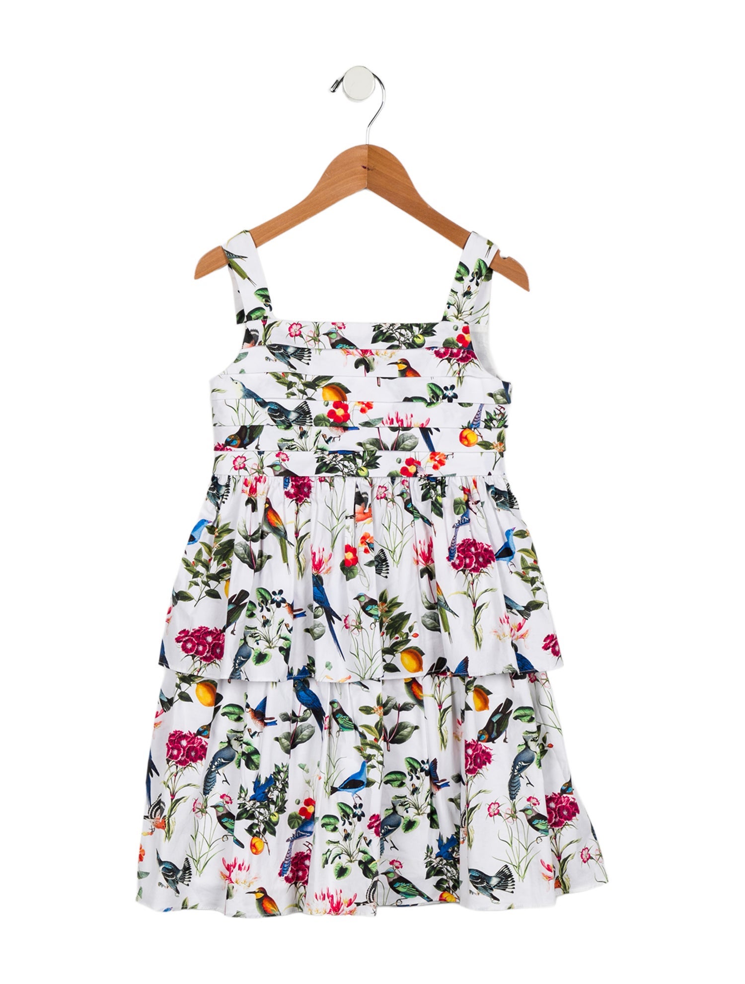 Oscar de la Renta Girls' Patterned Sleeveless Dress